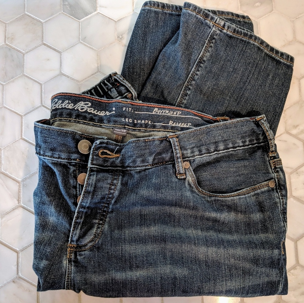Eddie Bauer 16w boyfriend jeans heritage wash